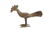 Collectible vintage African bronze long tailed bird sculpture, mid-20th century handmade.