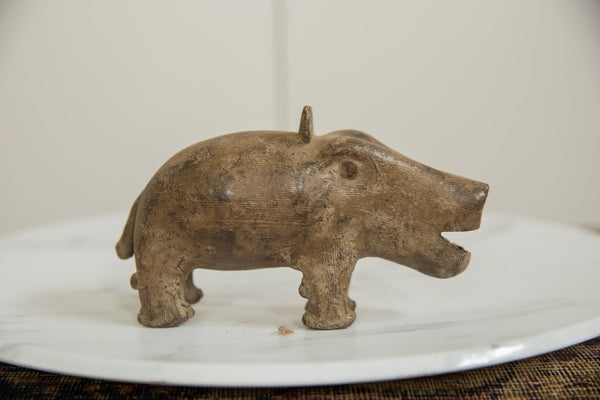 Vintage African Bronze Hippo // ONH Item ab01268 Image 1