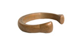 Antique African copper cuff bracelet with a stylized snake form and warm, aged patina.