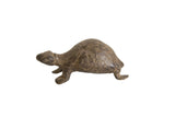 Vintage African bronze turtle collectible with a dark, rustic patina and handmade details.