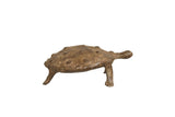 Vintage African bronze turtle figurine with a textured shell and rustic, aged patina.
