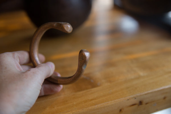Antique African Copper Snake Cuff Bracelet // ONH Item ab01303 Image 4