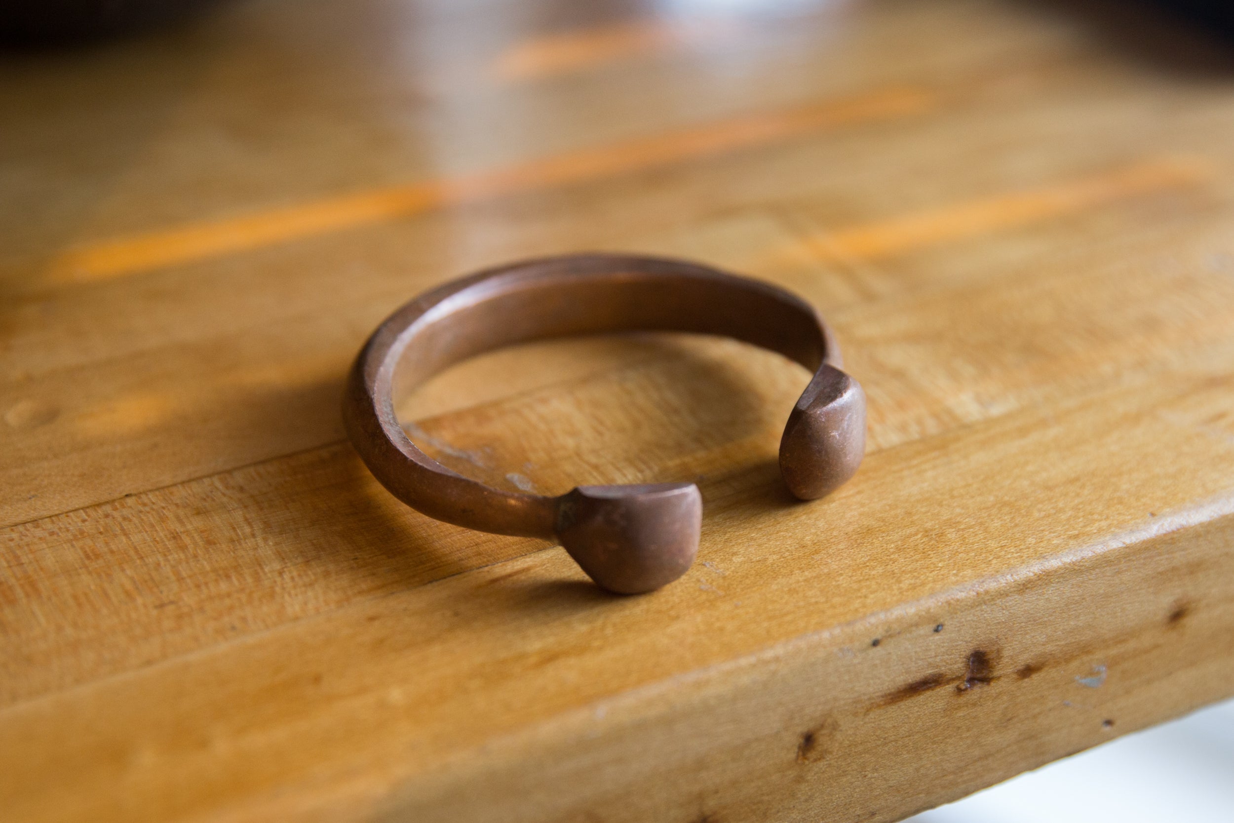 Antique African Copper Snake Cuff Bracelet // ONH Item ab01304 Image 1