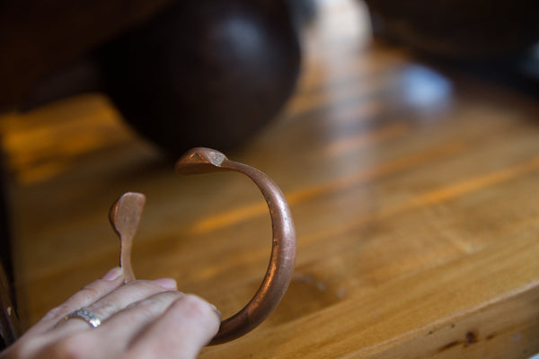 Antique African Copper Snake Cuff Bracelet // ONH Item ab01304 Image 4