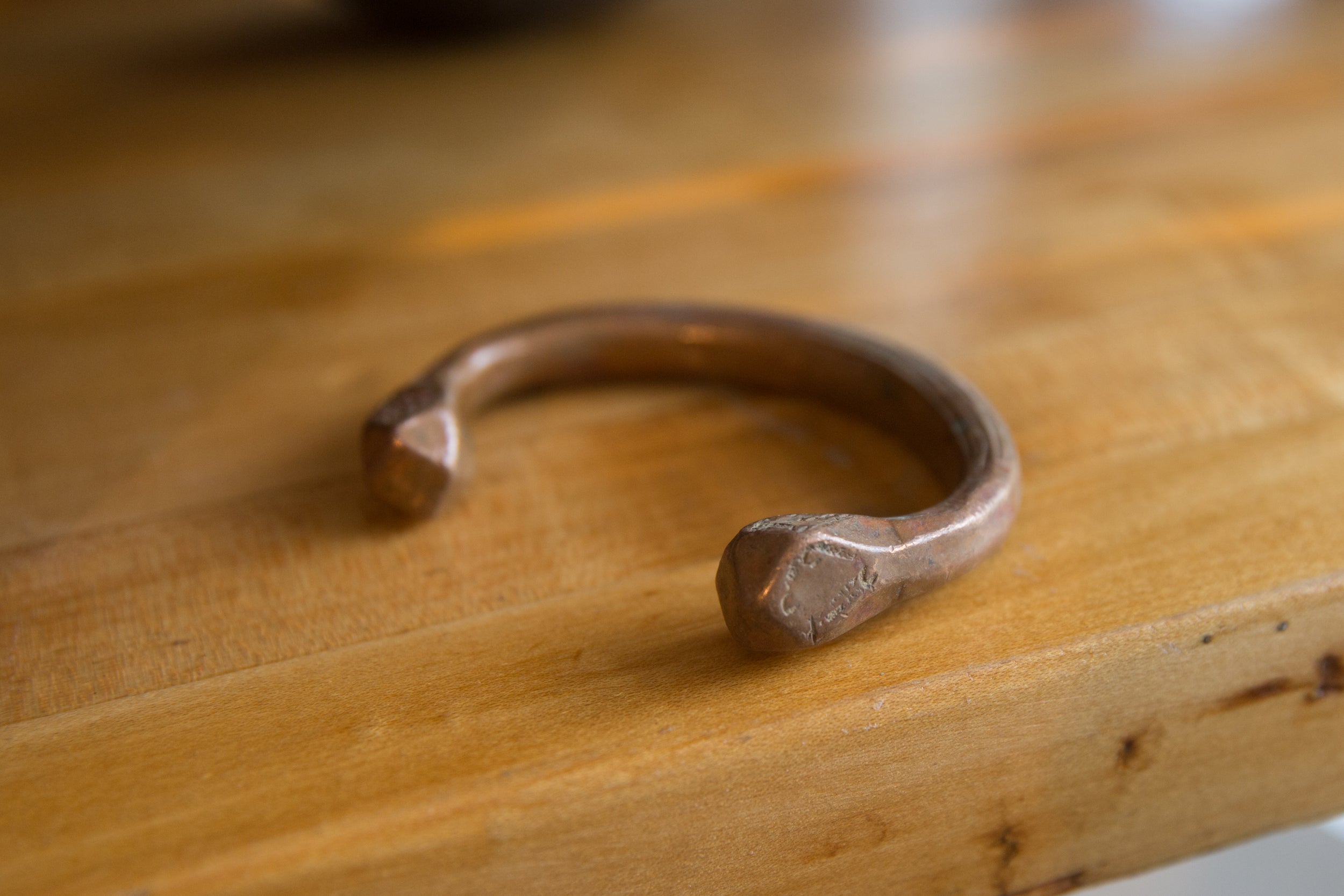 Antique African Copper Snake Cuff Bracelet // ONH Item ab01306 Image 1