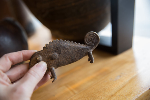 Vintage African Bronze Chameleon // ONH Item ab01328 Image 3