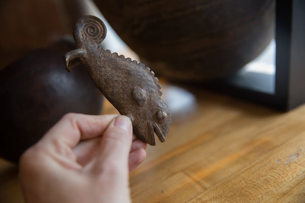 Vintage African Bronze Chameleon // ONH Item ab01328 Image 5