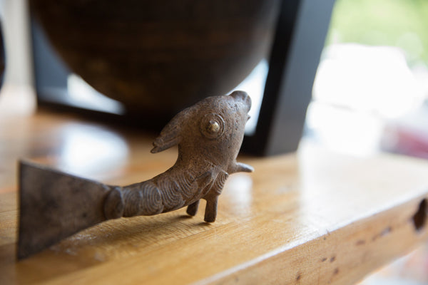 Vintage African Bronze Standing Fish // ONH Item ab01332 Image 2