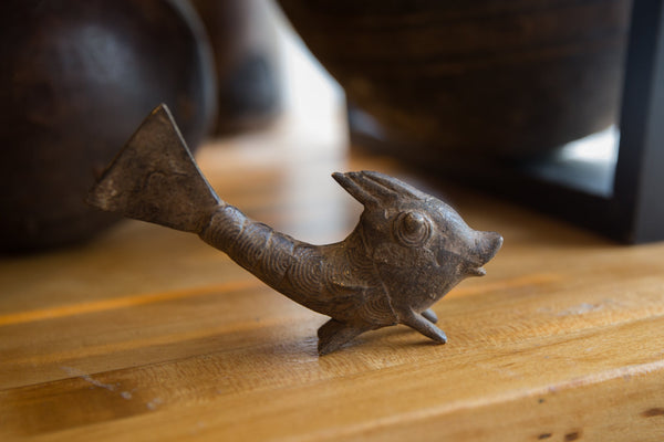 Vintage African Bronze Standing Fish // ONH Item ab01333 Image 1