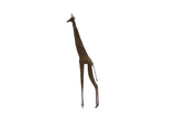 Vintage African bronze giraffe figurine with a slender, stylized form and dark, aged patina.