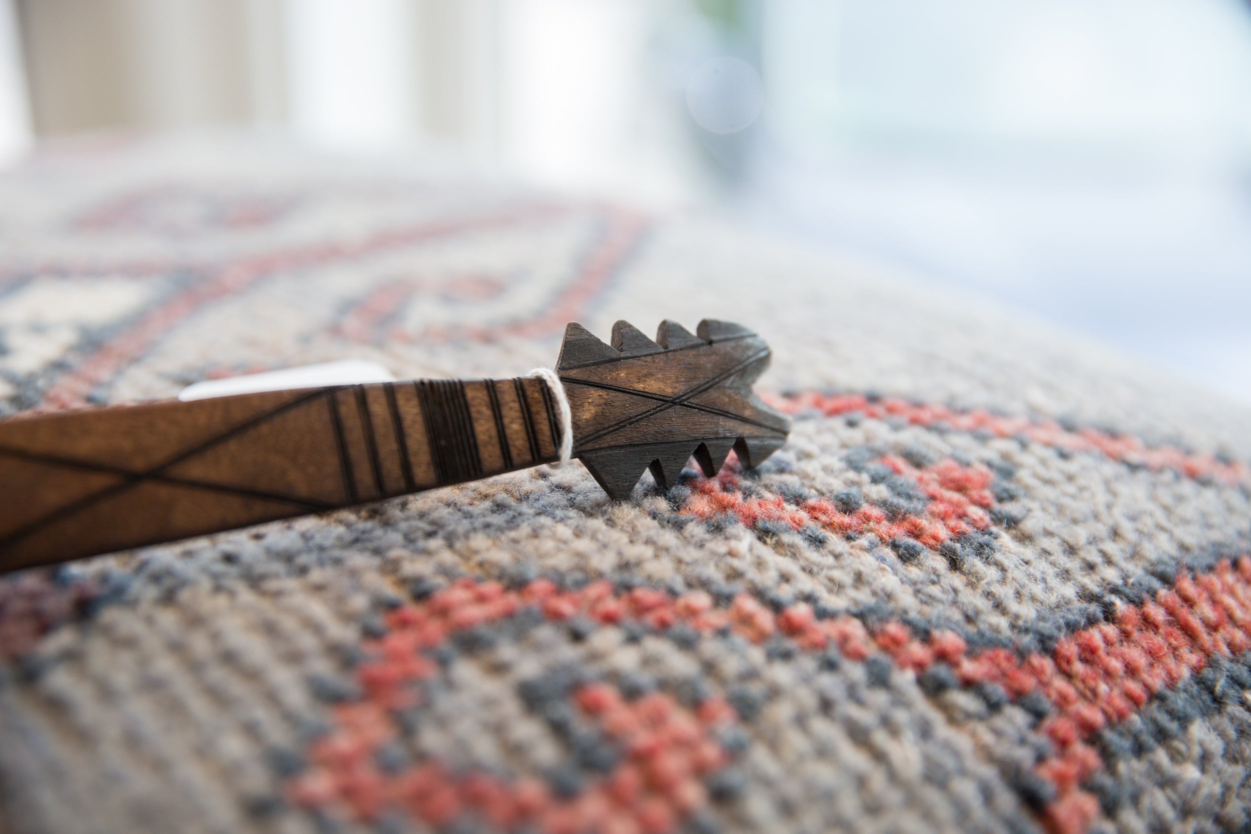 Vintage African Wooden Instrument Design Spoon // ONH Item ab01362 Image 1