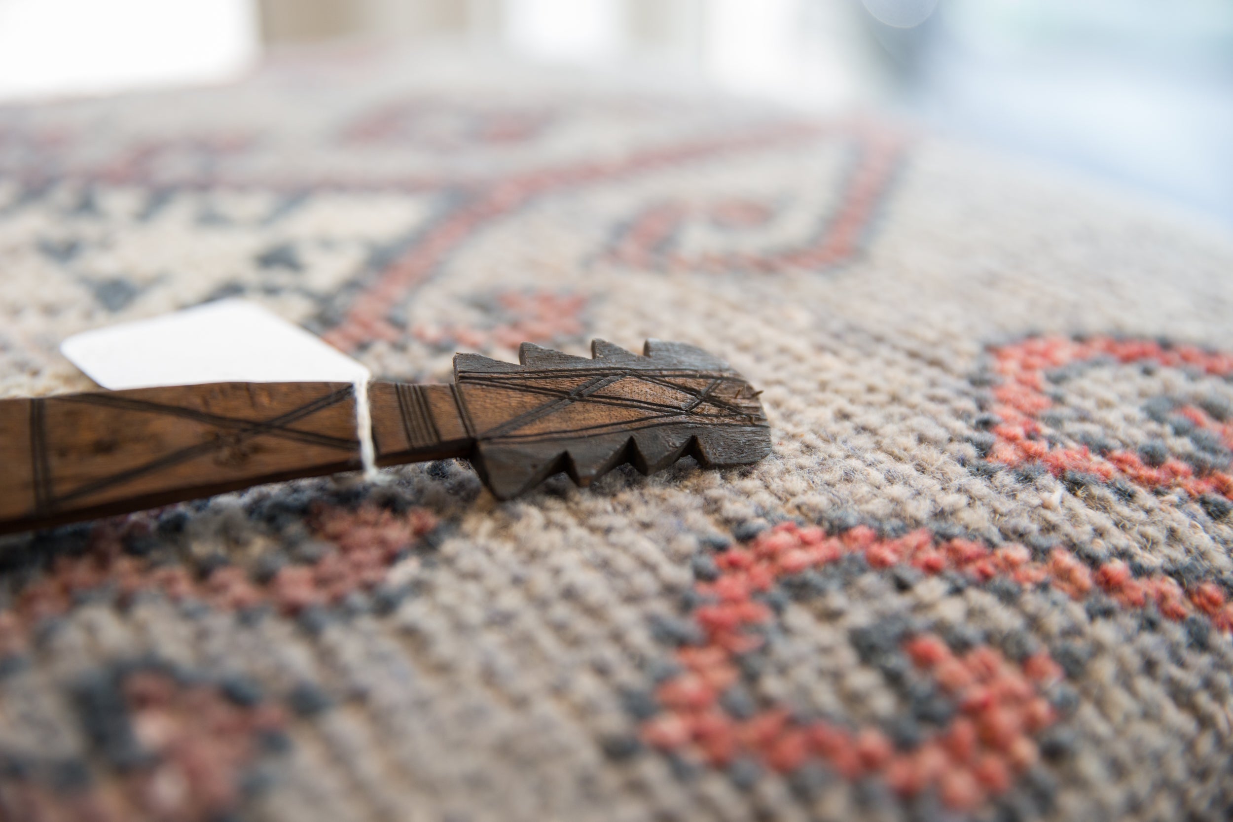 Vintage African Wooden Instrument Design Spoon // ONH Item ab01363 Image 1