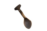 Vintage African wooden spoon with a distinctive T-handle and aged dark wood patina.