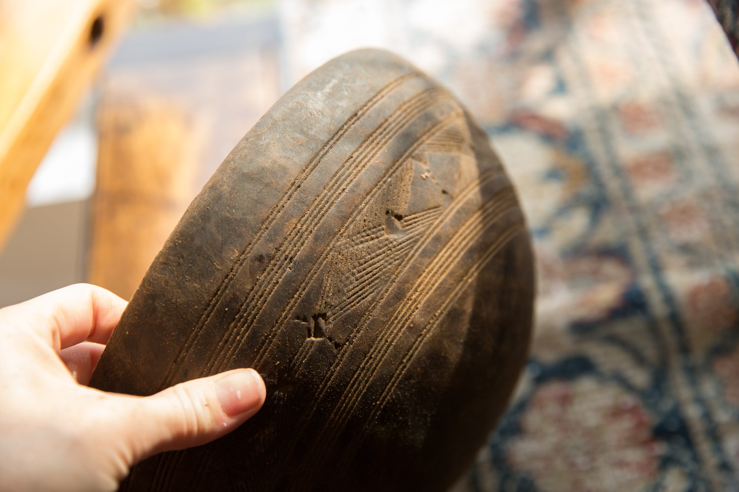 Vintage African Wooden Bowl // ONH Item ab01382 Image 1