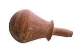 Antique North African red slip ware vase with a round body, flared collar, and weathered patina.