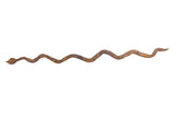 Collectible vintage African iron snake, handcrafted with a wavy form and rusted brown patina.