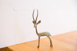 Vintage African collectible gazelle sculpture, handmade, left facing, with patina, 6 inches.