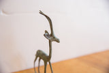 Detail of the vintage gazelle's head, highlighting its handmade and oxidized metal finish.
