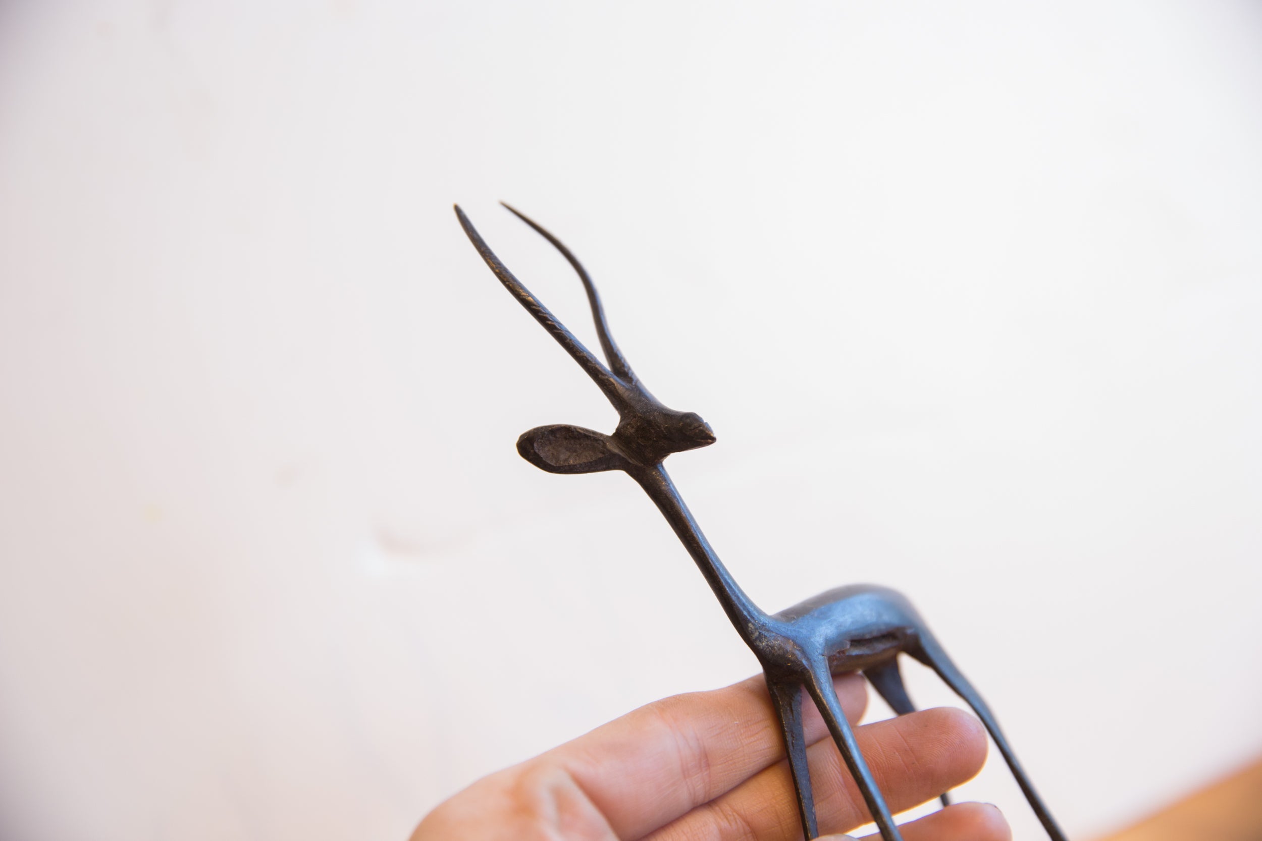 Vintage African Left Facing Gazelle with Dark Patina // ONH Item ab01501 Image 1