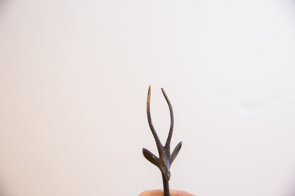 Vintage African Left Facing Gazelle with Dark Patina // ONH Item ab01503 Image 4