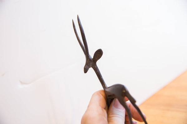 Vintage African Left Facing Gazelle with Dark Patina // ONH Item ab01506 Image 1