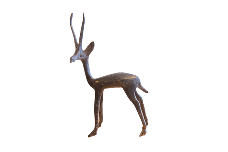 Vintage African Left Facing Gazelle with Dark Patina // ONH Item ab01507