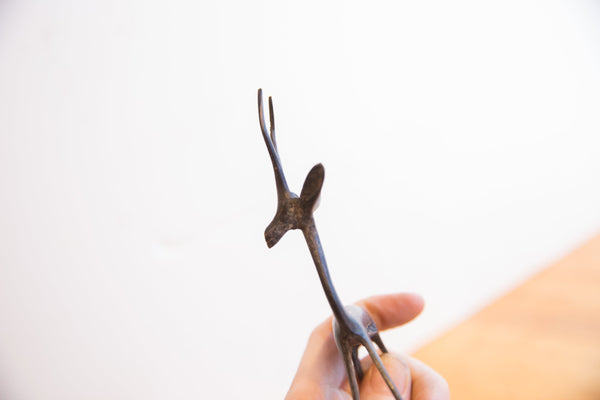 Vintage African Right Facing Gazelle with Dark Patina // ONH Item ab01509 Image 1