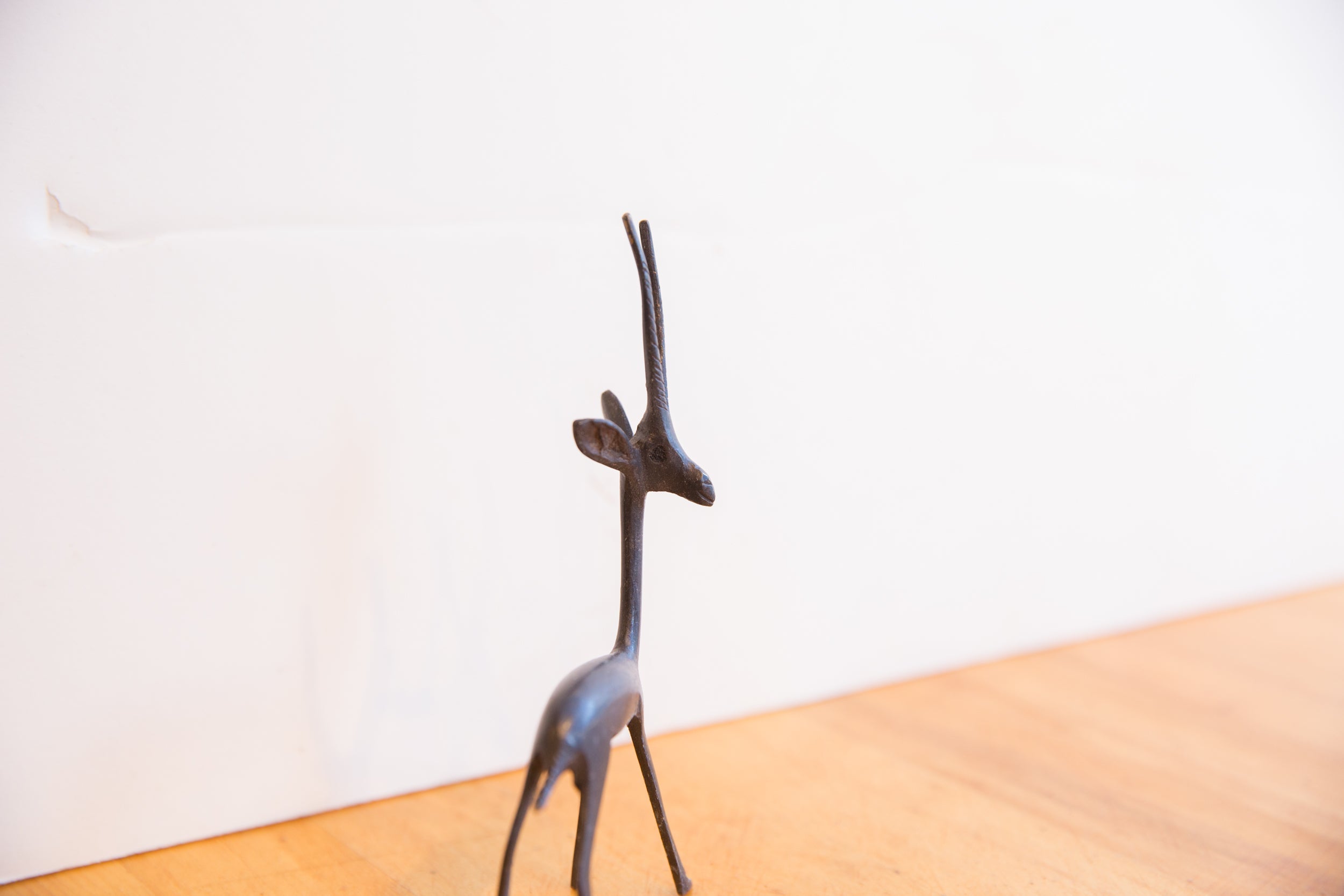 Vintage African Right Facing Gazelle with Dark Patina // ONH Item ab01517 Image 1