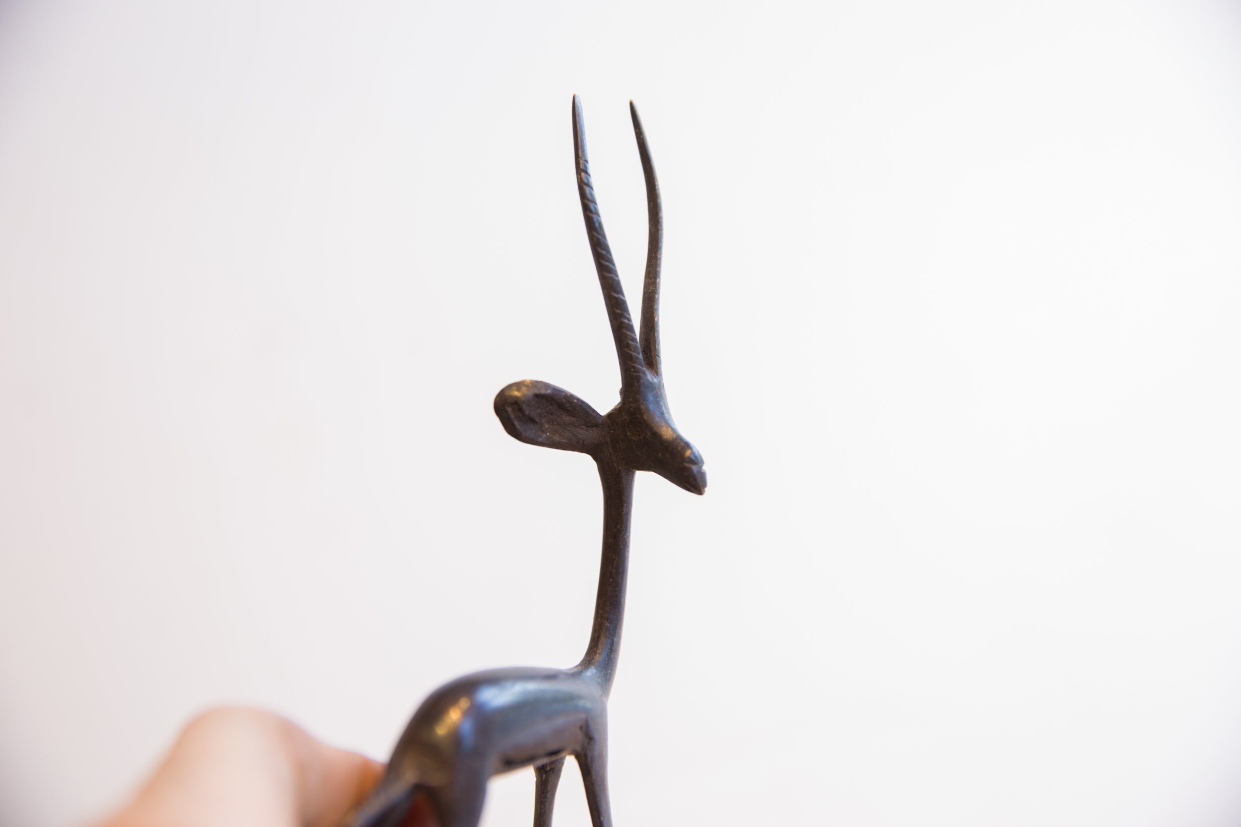 Vintage African Right Facing Gazelle with Dark Patina // ONH Item ab01518 Image 2