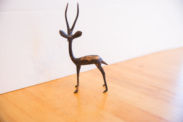 Vintage African Right Facing Gazelle with Dark Patina // ONH Item ab01519 Image 3