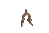Vintage African crocodile pendant, aged brass with scaled texture, circa 1960s.