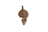 Vintage African snake pendant with a stylized coiled body and a textured, aged metal finish.