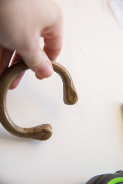 Antique African Bronze Snake Cuff Bracelet // ONH Item ab01625 Image 3