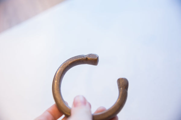 Antique African Bronze Snake Cuff Bracelet // ONH Item ab01633 Image 1