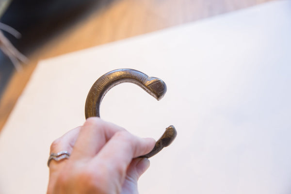 Antique African Bronze Snake Cuff Bracelet // ONH Item ab01645 Image 9