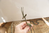 Vintage African gazelle with oxidized patina held in hand to show its delicate scale.