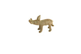 Vintage African bronze boar sculpture with a rough, textural finish and aged green patina.