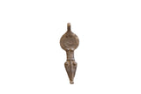Vintage African snake pendant with a spiral disc head and textured body.
