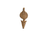 Vintage African pendant with a round medallion and arrowhead shape, showing a textured, earthy patina.