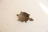 Underside view of the vintage African pendant showing its concave shape and dark, aged patina.