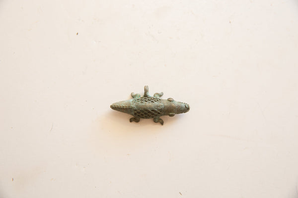 Vintage African Bronze Crocodile Pendant // ONH Item ab01782 Image 1