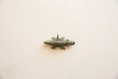Vintage African Bronze Crocodile Pendant // ONH Item ab01782 Image 1