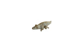 Vintage African crocodile pendant cast in bronze with an aged patina and etched details.