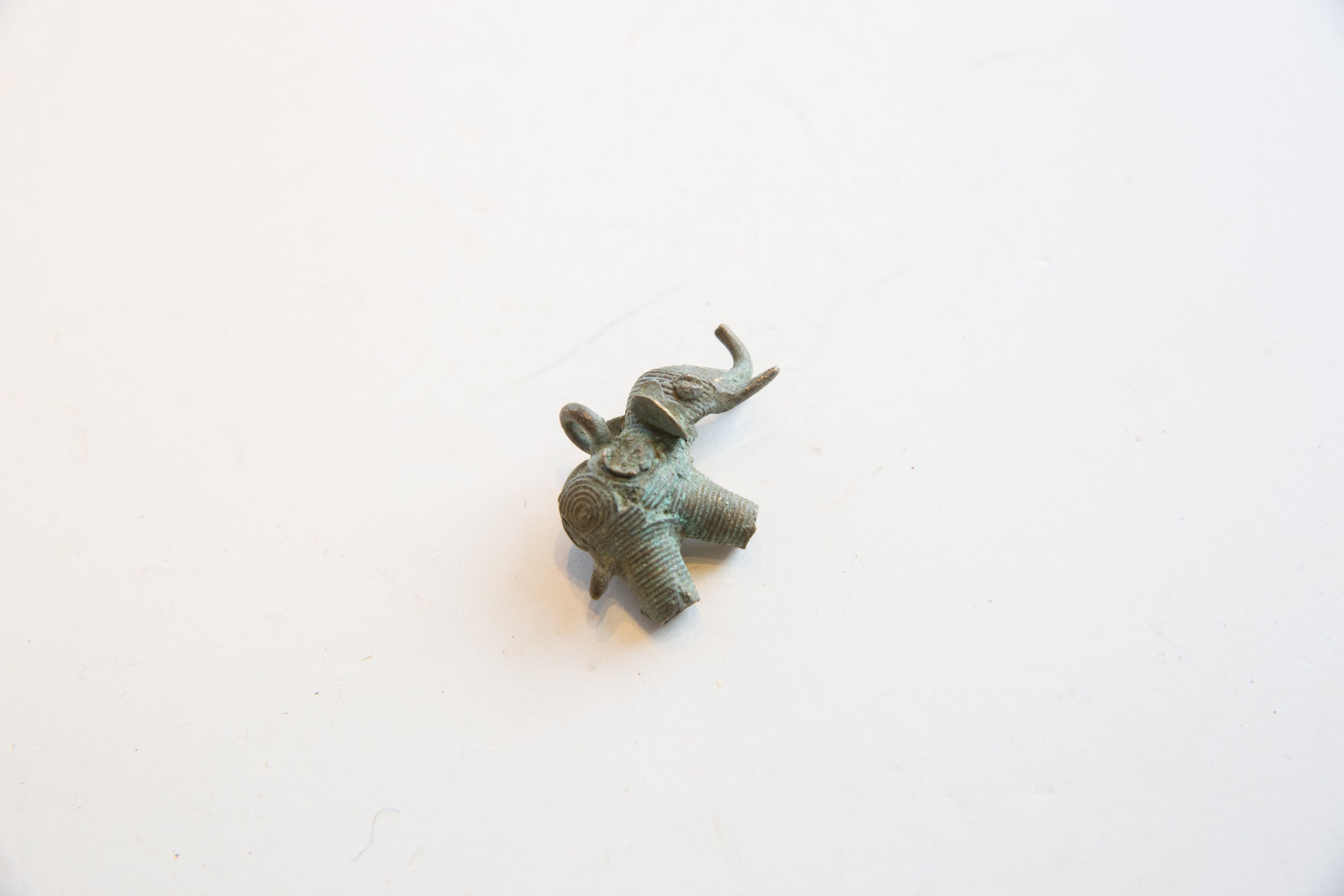 Vintage African Bronze Oxidized Elephant Pendant // ONH Item ab01806 Image 1