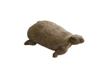 Collectible vintage African tortoise sculpture with a hand-carved, geometric shell.