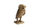 Vintage African owl with rat sculpture featuring a rustic, handmade texture and earthy tones.