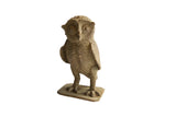 Vintage handmade African owl sculpture in an earthy brown, textured finish, 5 inches tall.
