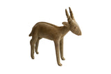 Vintage handmade African antelope sculpture with an earthy, textured finish and braided spine.