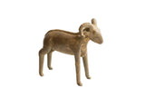 Vintage African ram sculpture with a rustic handmade texture and earthy patina.
