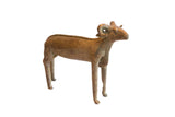 Vintage handmade African ram sculpture with curved horns and a weathered, rustic patina.